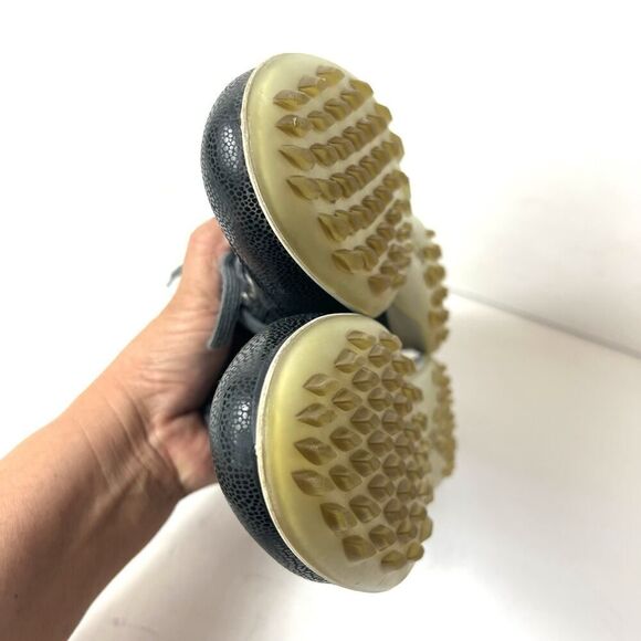 ECCO Shoes Womens Size EU 37 US 6.5 Casual Oxford Lace Up Black Metallic Leather - Picture 7 of 11